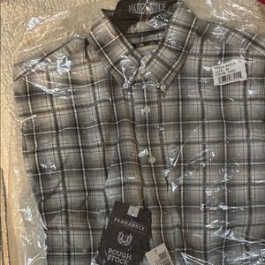 Men's Gray Plaid Shirt Cowboy Boutique NWT Size m Long Sleeve
